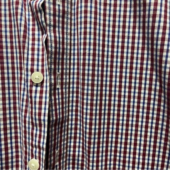 Untuckit Shirt Blue Red White Gingham Check Men's Size Medium Long Sleeve - Picture 2 of 5